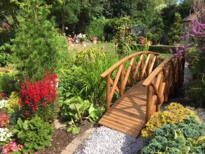 Rustic Low Rail Garden Bridge